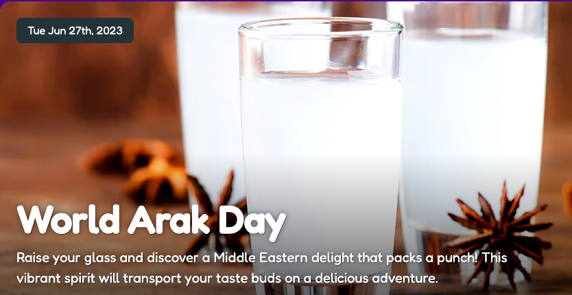 Today is World Arak Day