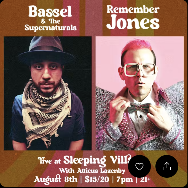 REMEMBER JONES, BASSEL & THE SUPERNATURALS W/ ATTICUS LAZENBY