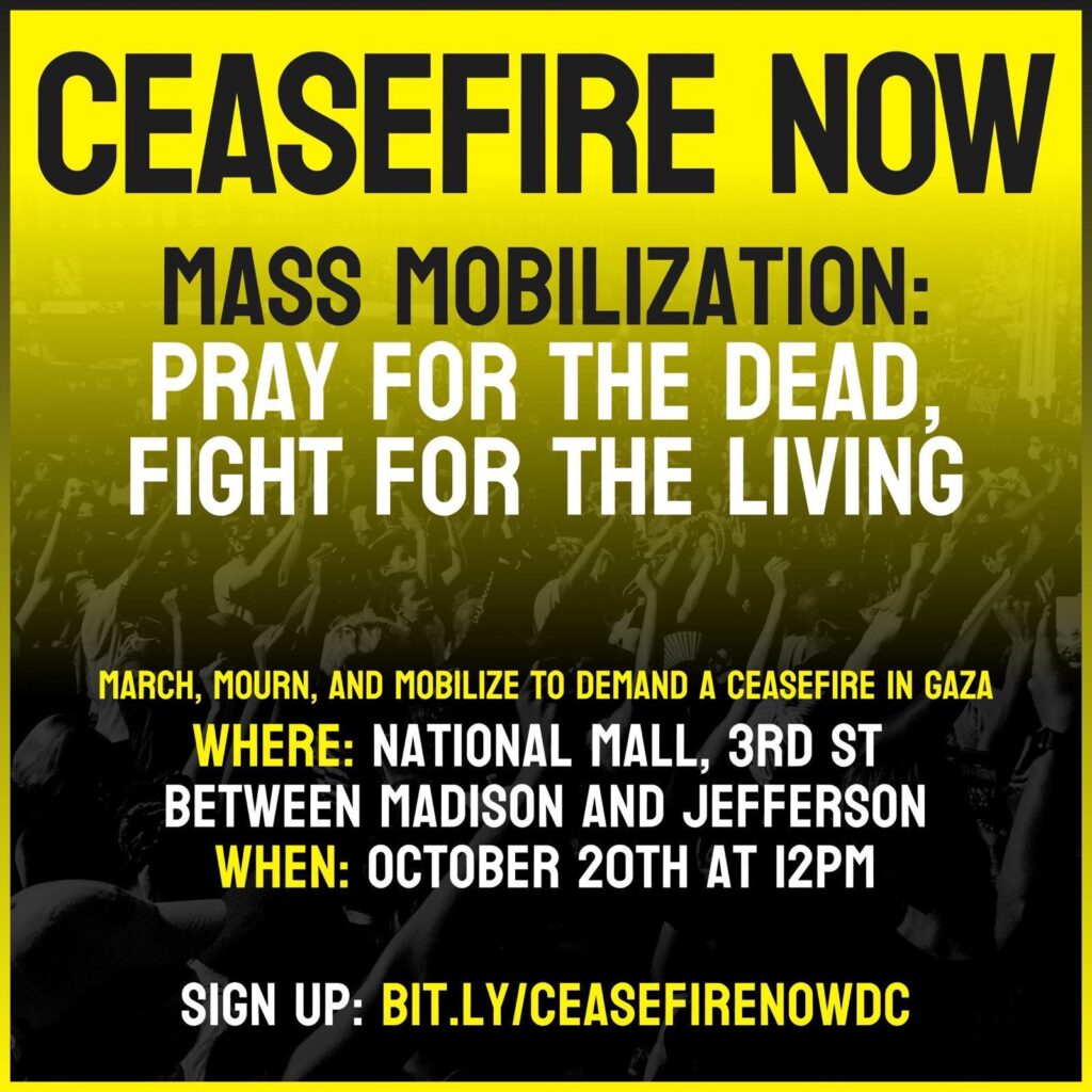 Ceasefire Now: Mass Mobilization: Pray for the Dead, Fight for the Living