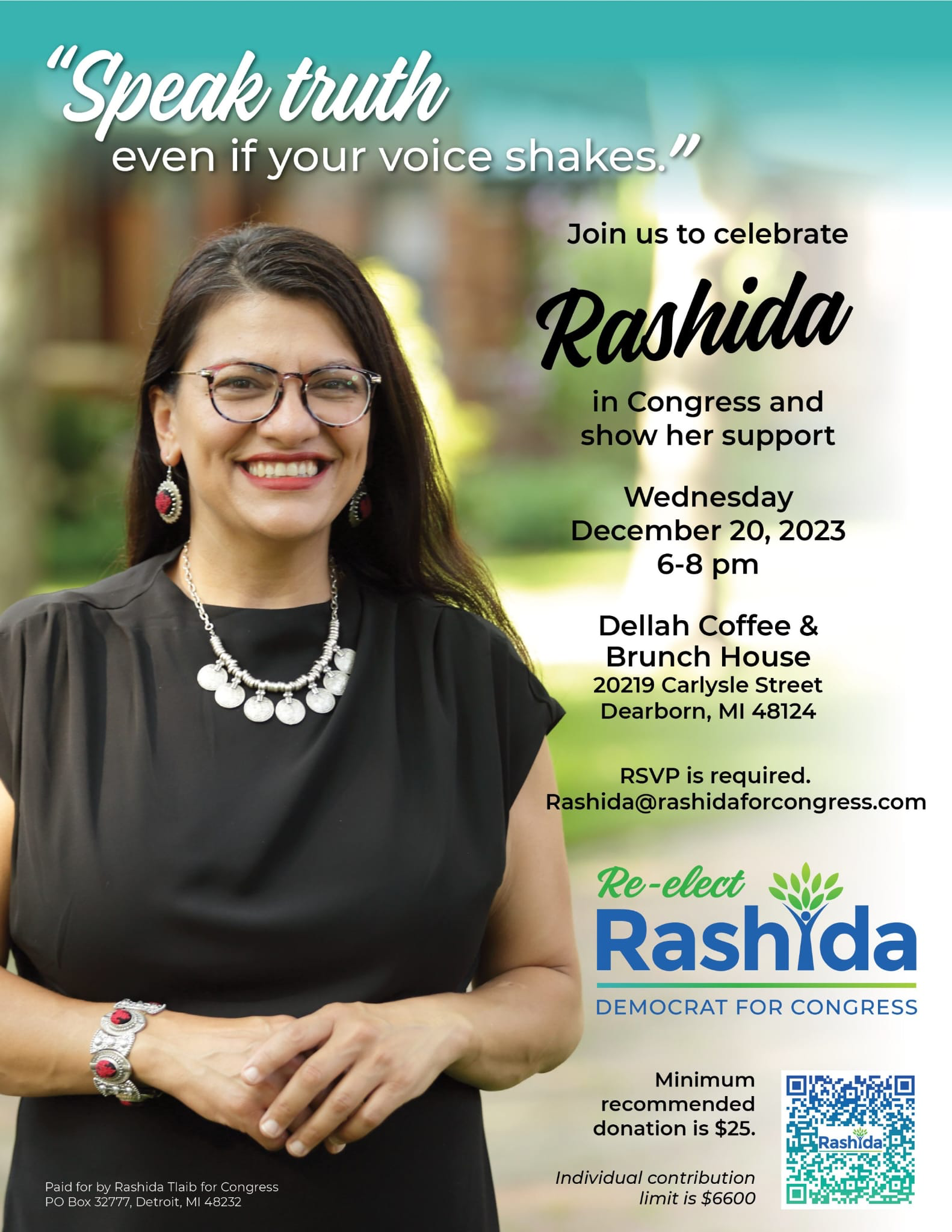 Join to Celebrate Rashida in Congress