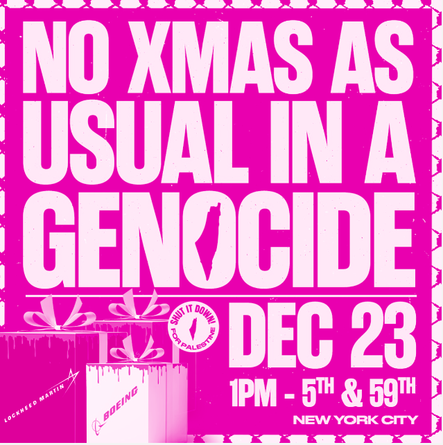 No Xmas as Usual in a Genocide: NYC Rally