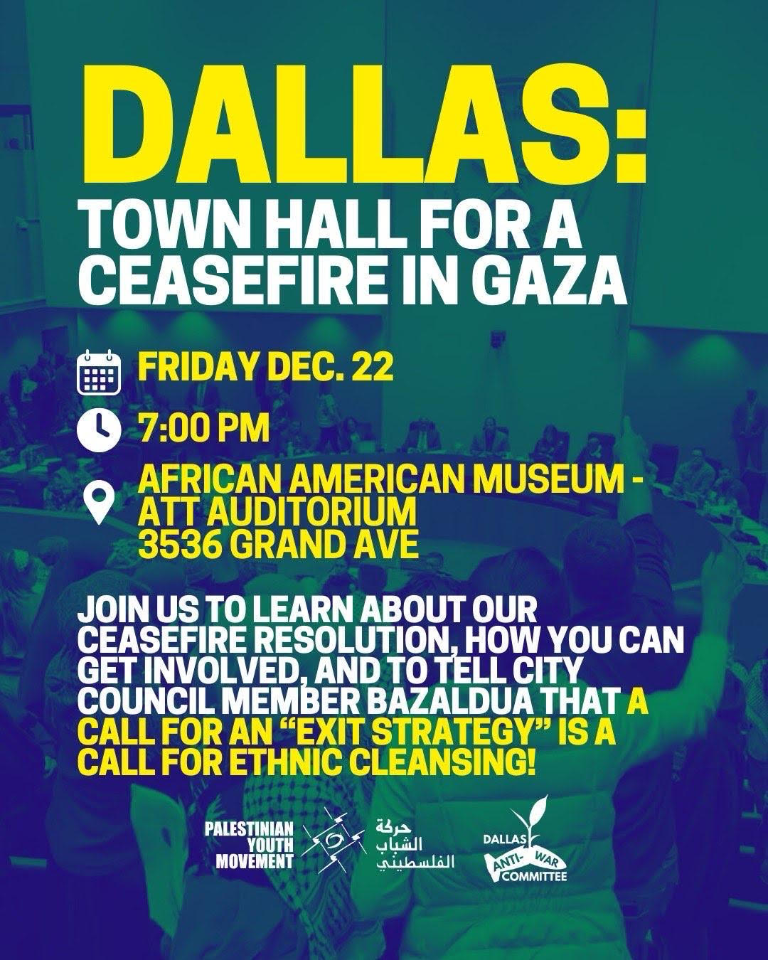 Dallas: Town Hall for a Ceasefire in Gaza