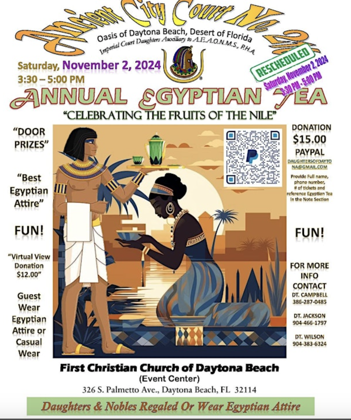 Annual Egyptian Tea "Celebrating the Fruits of the Nile "