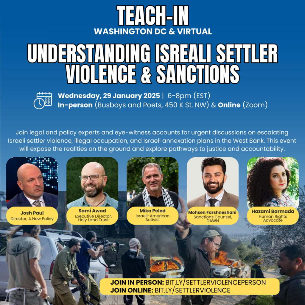 UNDERSTANDING ISREALI SETTLER VIOLENCE & SANCTIONS